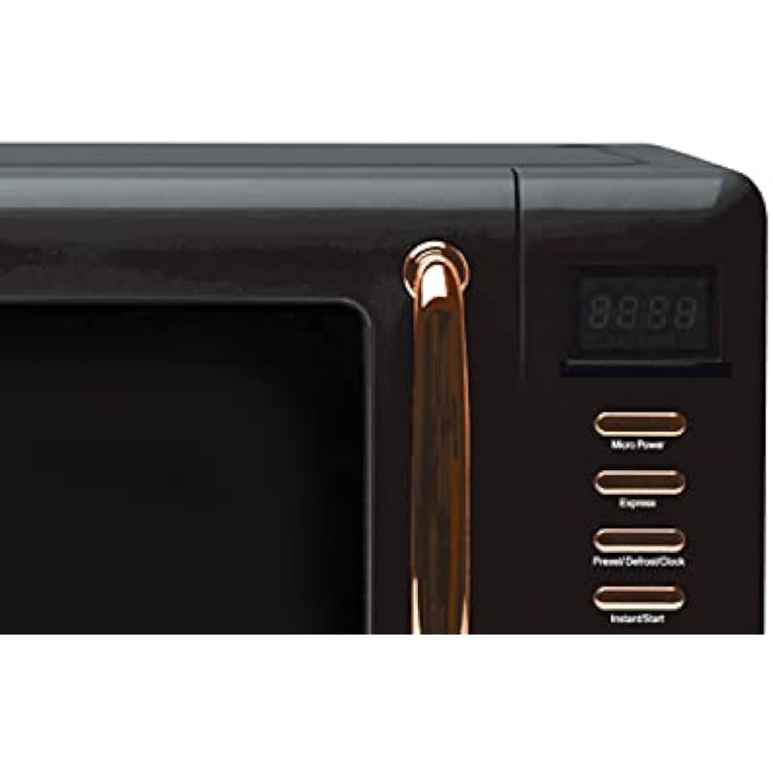 Haden Salcombe 800W Microwave Oven - Versatile with Defrost, Reheat & Cooking Functions - Spacious 20L Capacity - Convenient Digital Timer - 5 Power Levels - Sleek Black & Copper Design