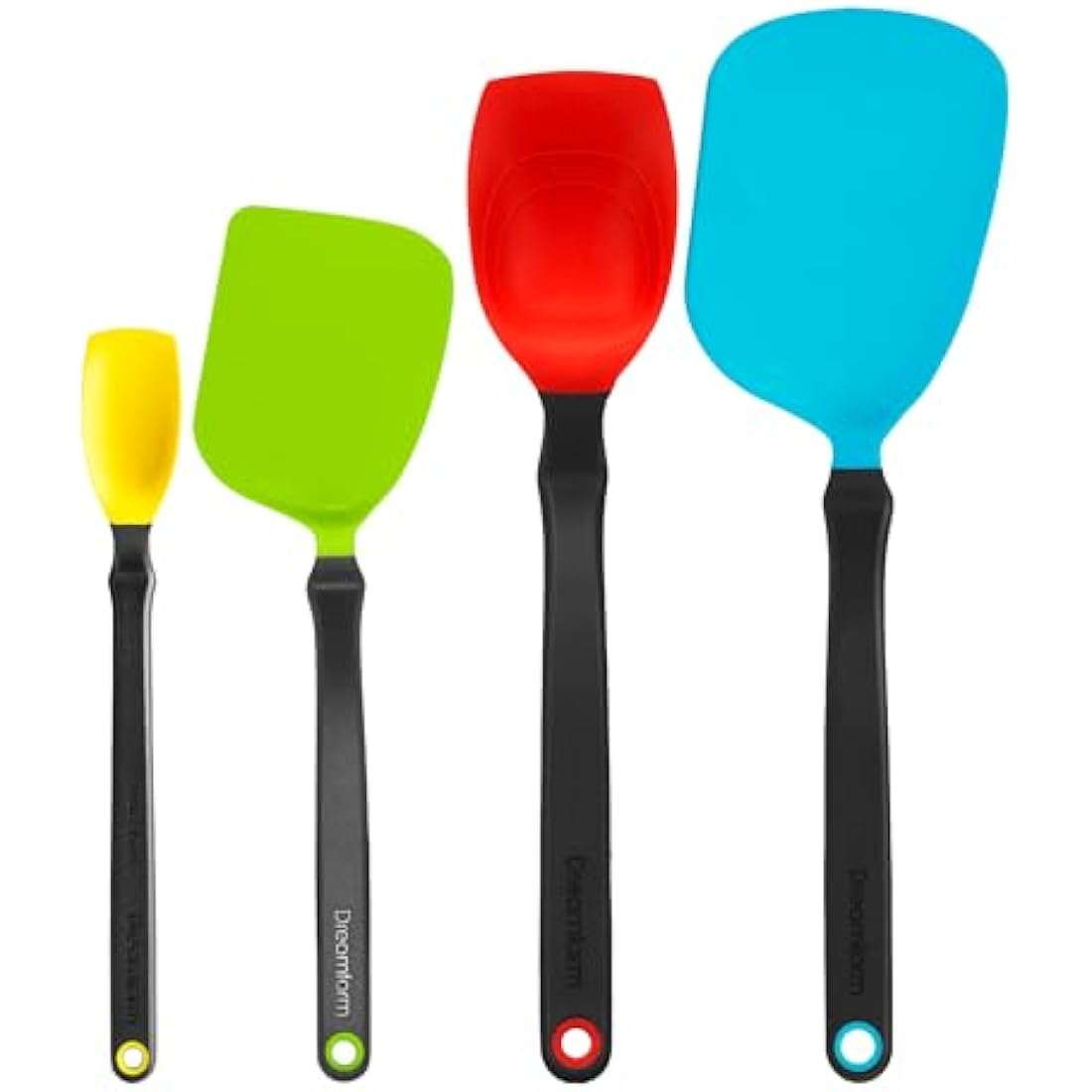 Dreamfarm Set of Essentials Silicone & Nylon Non-Stick-Safe Kitchen Cooking Utensils Set with Chopula, Mini Chopula, Supoon, & Mini Supoon - Party Mix