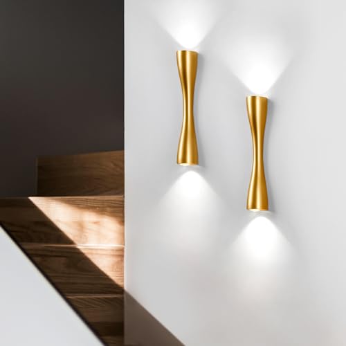 KRUIHAN Up and Down Wall Light Creative Gold Wall Lamp Modern Metal Interior Wall Lights LED Wall Lamp Wall Lighting Fixtures for Living