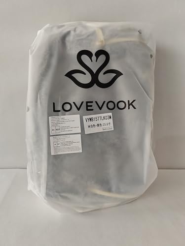 LOVEVOOK Laptop Backpack Women 15.6 inch, Work Bags for Womens, School Computer Bag with USB Port for Business College Travel, Rucksack for Teacher Nurse,BeigeGrey