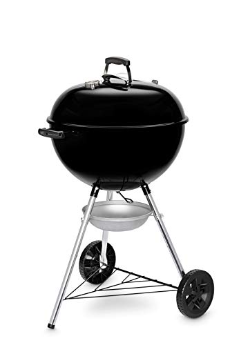 Weber Original Kettle Charcoal Grill, Ø 57cm Grill Area, BBQ Grill with Porcelain-Enamelled Lid & Bowl, Lid Thermometer, One-Touch Cleaning System - Black (14101004)