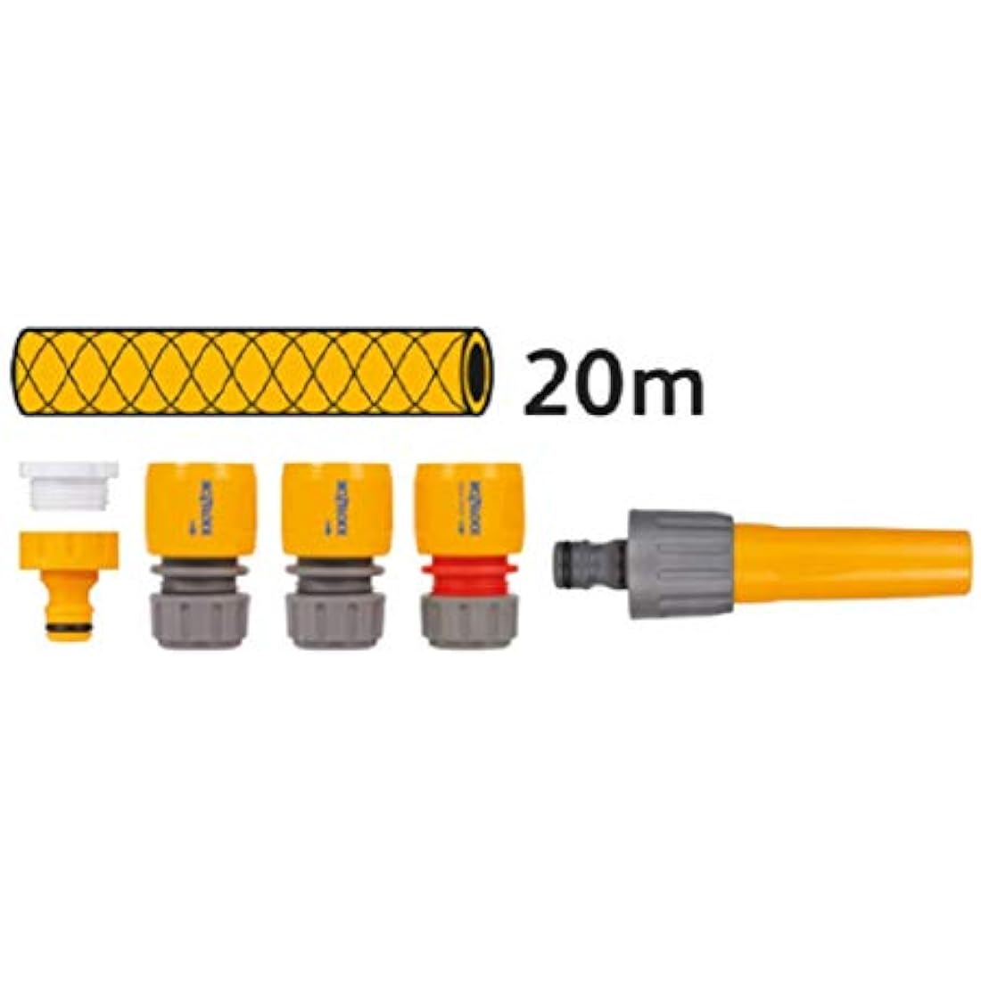 HOZELOCK - Portable Compact Hose Reel 20 m : 20m Streamlined Hose Reel, Compact, Large Handle, Supplied with 1 Nozzle and all Fittings [2382R0777]