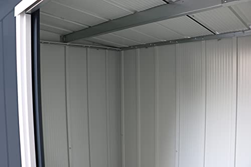 Duramax ECO 8 x 8 (6.35 m2) Metal Garden Storage Shed, Hot-Dipped Galvanized Metal Garden Shed, Tool Storage Shed, Strong Reinforced Roof Structure, Maintenance-Free Metal Shed, Anthracite