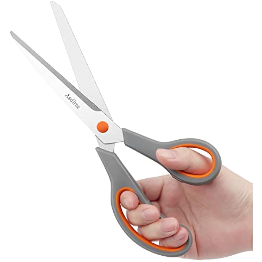 Asdirne Stainless Steel Scissors, Modern Style, Soft Grip Handle, 4 Pcs Pack - Orange