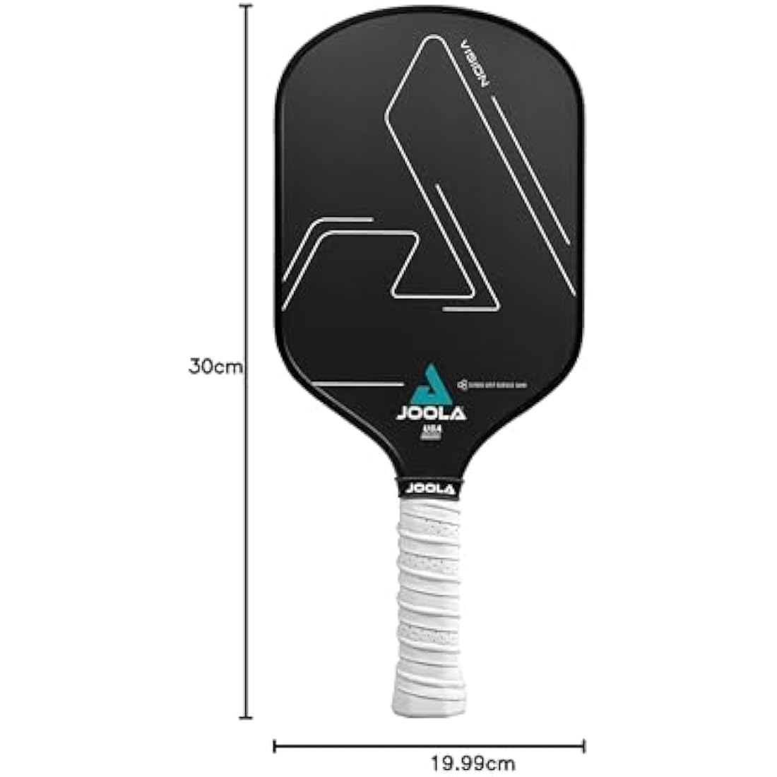 JOOLA Vision Pickleball Paddle with Textured Carbon Grip Surface Technology for Maximum Spin and Control with Added Power - Polypropylene Honeycomb Core Pickleball Racket Available in 14mm and 16mm