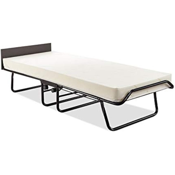 Jay-Be Visitor Contract Folding Bed with Performance e-Fibre Mattress and Automatic Folding Legs, Compact, Single, Black