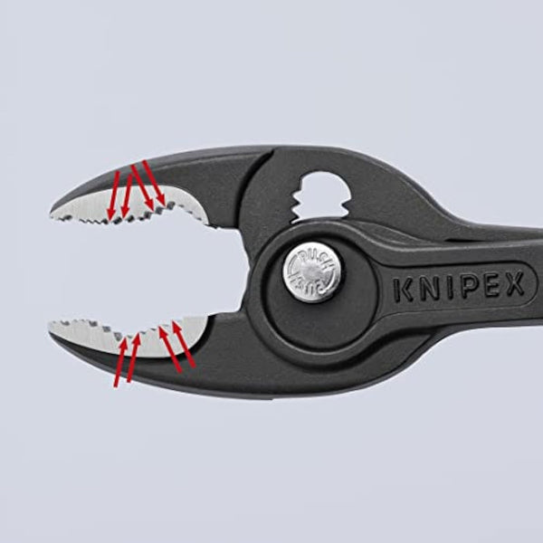 KNIPEX 82 02 200 TwinGrip front and side gripping pliers with comfort handles grey atramentized 200 mm