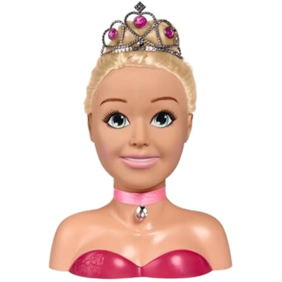Simba 105560177 - Steffi Love Girls Princess Make-Up & Hairdressing Head, Styling Head with Make-Up, 5 x Hair Clips, 4 x Hair Bobbles, Brush and Princess Tiara, Over 15 Pieces, 26 cm, from 5 Years