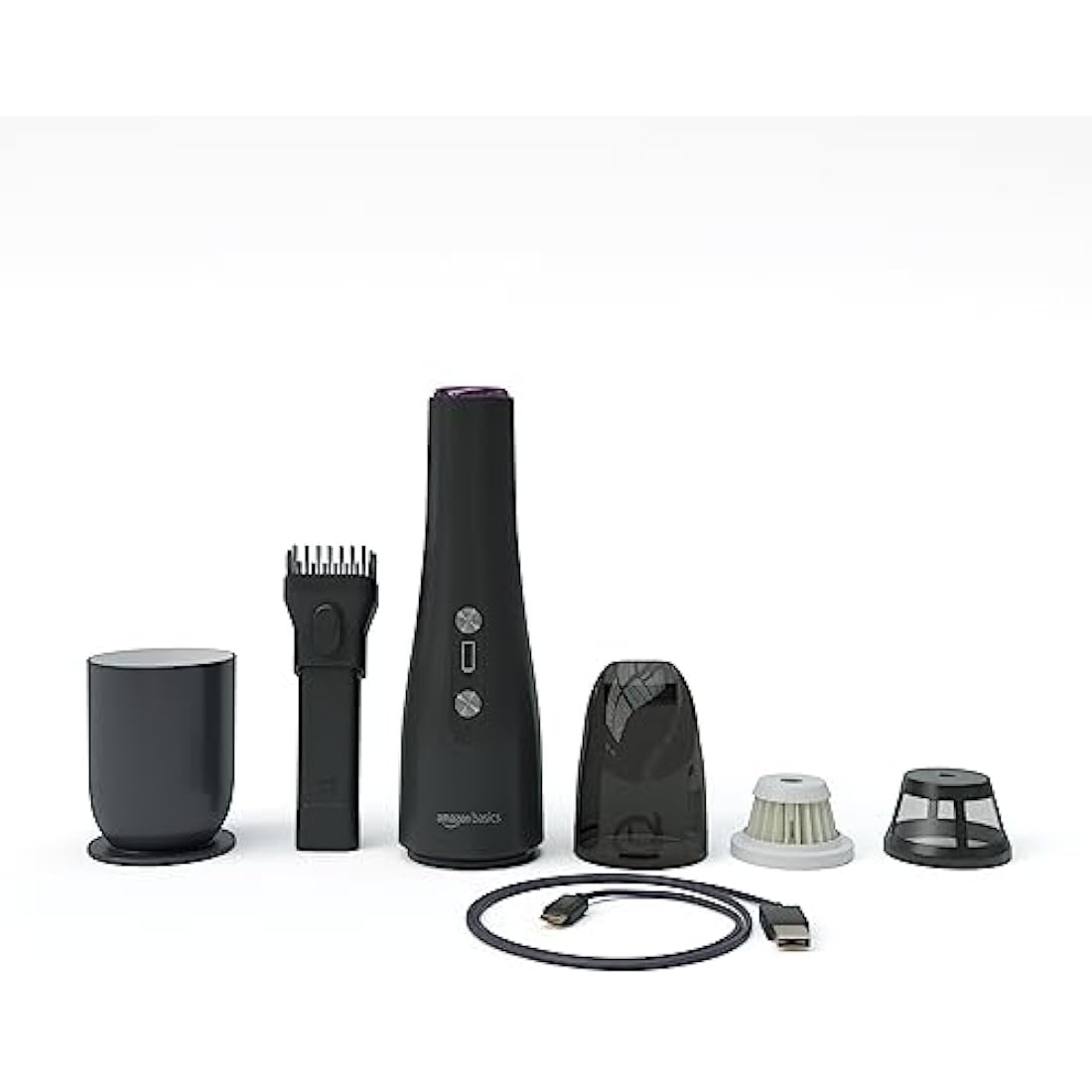 Amazon Basics Cordless Handheld Vacuum, USB Chargeable, Black