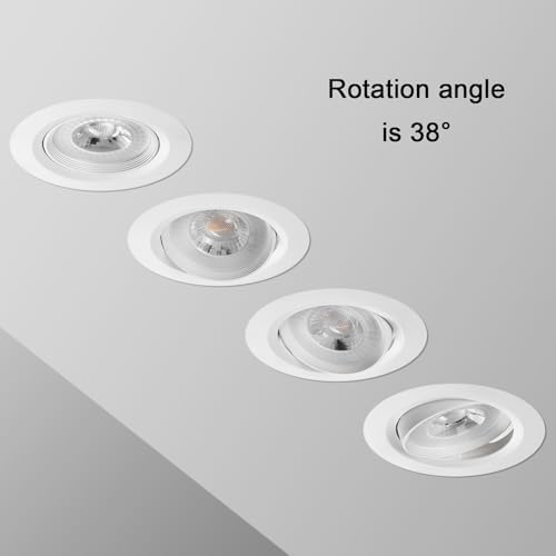 LED Spot Lights 24mm Ultra Slim, 5W 460lm LED Downlights Ceiling, Cool White 6000K LED Recessed Ceiling Lights, Rotatable IP20 Waterproof Bathroom Spotlights, 20 Pack