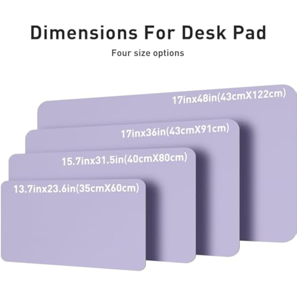 Leather Desk Pad Protector,Mouse Pad,Office Desk Mat, Non-Slip PU Leather Desk Blotter,Laptop Desk Pad,Waterproof Desk Writing Pad for Office and Home (60cmX35cm, Lavender)