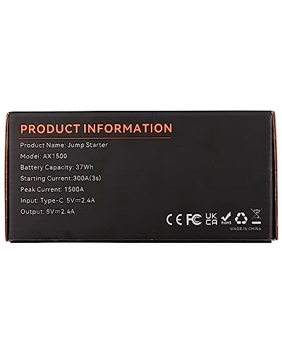 ASPERX 4000A Jump Starter Power Pack (up to All Gas or 10L Diesel Engine), 12V Car Battery Booster Pack Portable Jump Starter Power Bank with LED Display & USB-C for RV Truck SUV