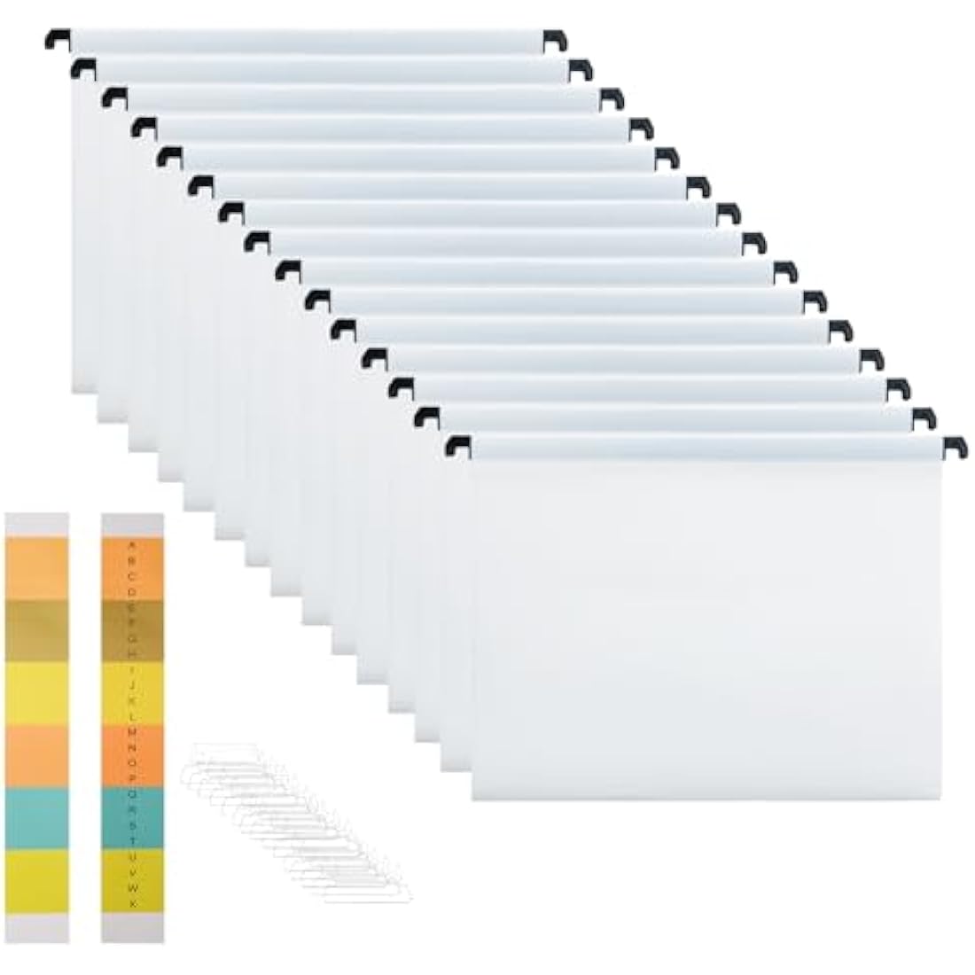 Suspension Files, MerryNine 15PCS Polypropylene Filing Cabinet Suspension Files with Tabs and Card Inserts for School Home Work Office Organization **Check Size Before Ordering ** (White, A4)