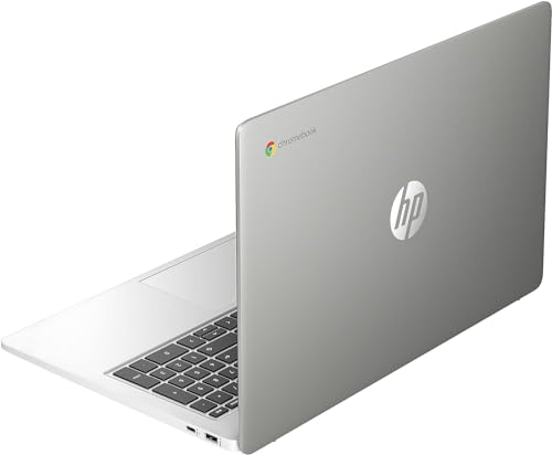 HP Chromebook 14" | Intel Processor N100 Processor| 4 GB RAM | 128 GB Flash Storage | Intel UHD Graphics | HD Display | Up to 12hrs battery | Chrome OS | Dual Speakers | Glacier Silver | 14a-nf0002sa