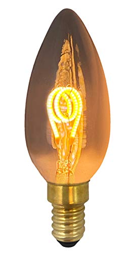 greenandco E14 C35 LED Vintage Filament Bulb Silver Grey 2W 70lm 1800K Extra Warm White 360 230V, no Flicker, not dimmable, 10-Pack