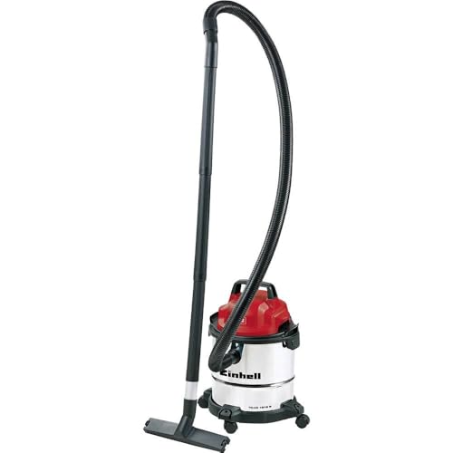 Einhell TC-VC 1812 S Wet And Dry Vacuum Cleaner With Blow Function - 1250W, 12L Stainless Steel Tank, 2.5m Hose, Accessories - Wet-Dry Vacuum For Car,