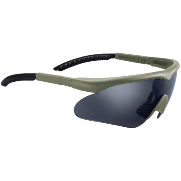 Swiss Eye Raptor glasses, frame -rubber green-, 3 lenses, antifog/antiscratch coating [10163