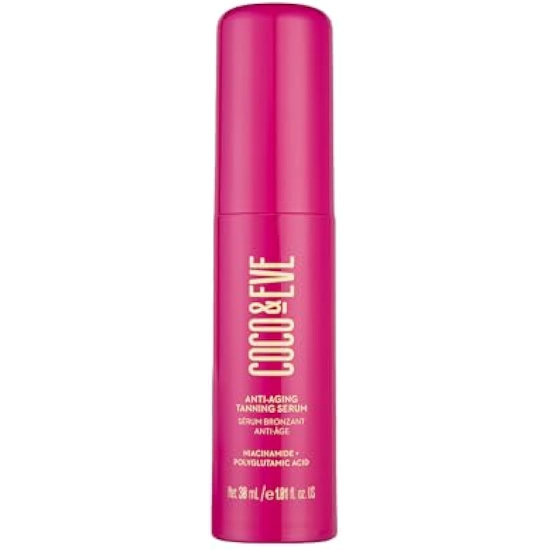Coco & Eve Anti-Aging Tanning Serum - Face tanner with Skincare Actives for Gradual, Hydrating Glow. Natural Self Tanning Bronzer, with Niacinamide & Antioxidants for Healthy Glowing Skin (30ml)