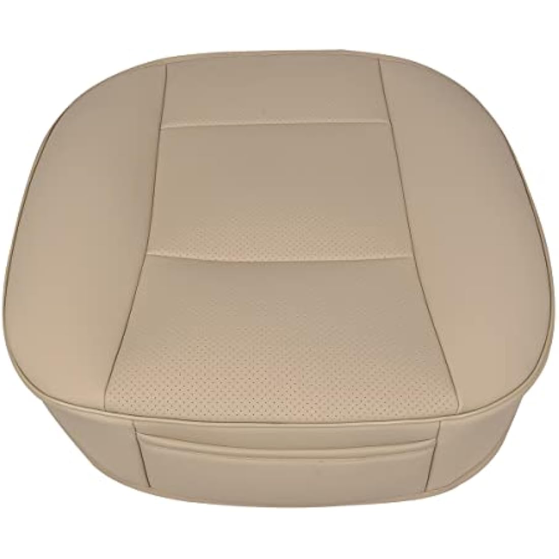 2 Piece Car Seat Bottom Covers Car Seat Protector Luxury PU Leather Bottom Front Car Seat Covers- Without Backrest Car Seat Covers Waterproof Universal Fit 90%-53 × 52 cm (Beige)