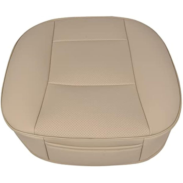 2 Piece Car Seat Bottom Covers Car Seat Protector Luxury PU Leather Bottom Front Car Seat Covers- Without Backrest Car Seat Covers Waterproof Universal Fit 90%-53 × 52 cm (Beige)