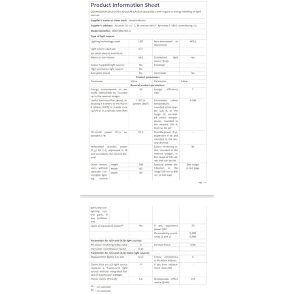 Amazon Basics LED E27 Edison Screw Bulb, 10W (Equivalent to 75W), Cool White, Non Dimmable - Pack of 6
