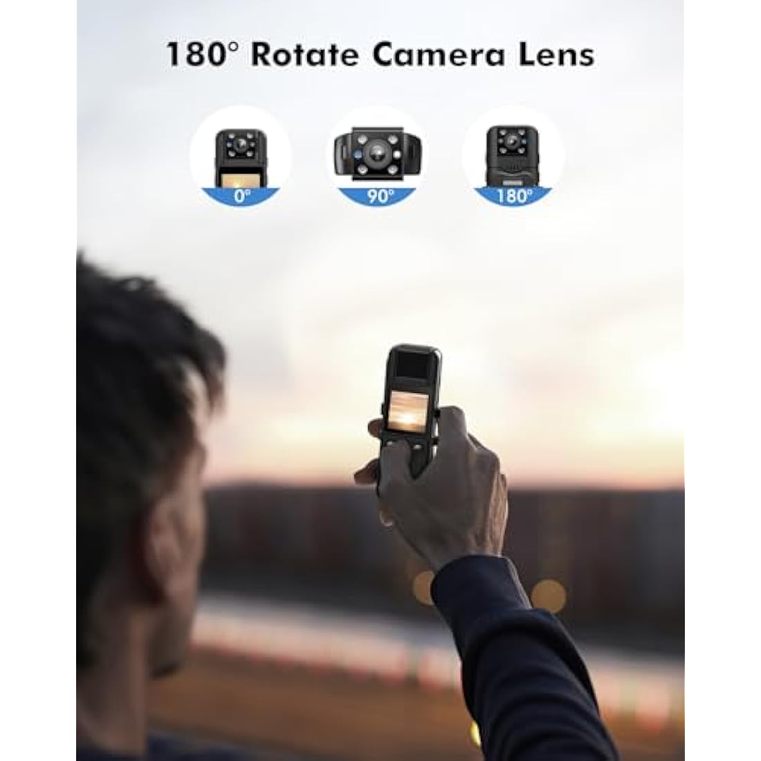 BOBLOV A26 Small Body Camera, 64GB Mini Body Cams, 6 Hrs Video Recording, Tripod Included for Monitoring, Wearable Video Camera for Service, Delivery Recording, Collect Evidence