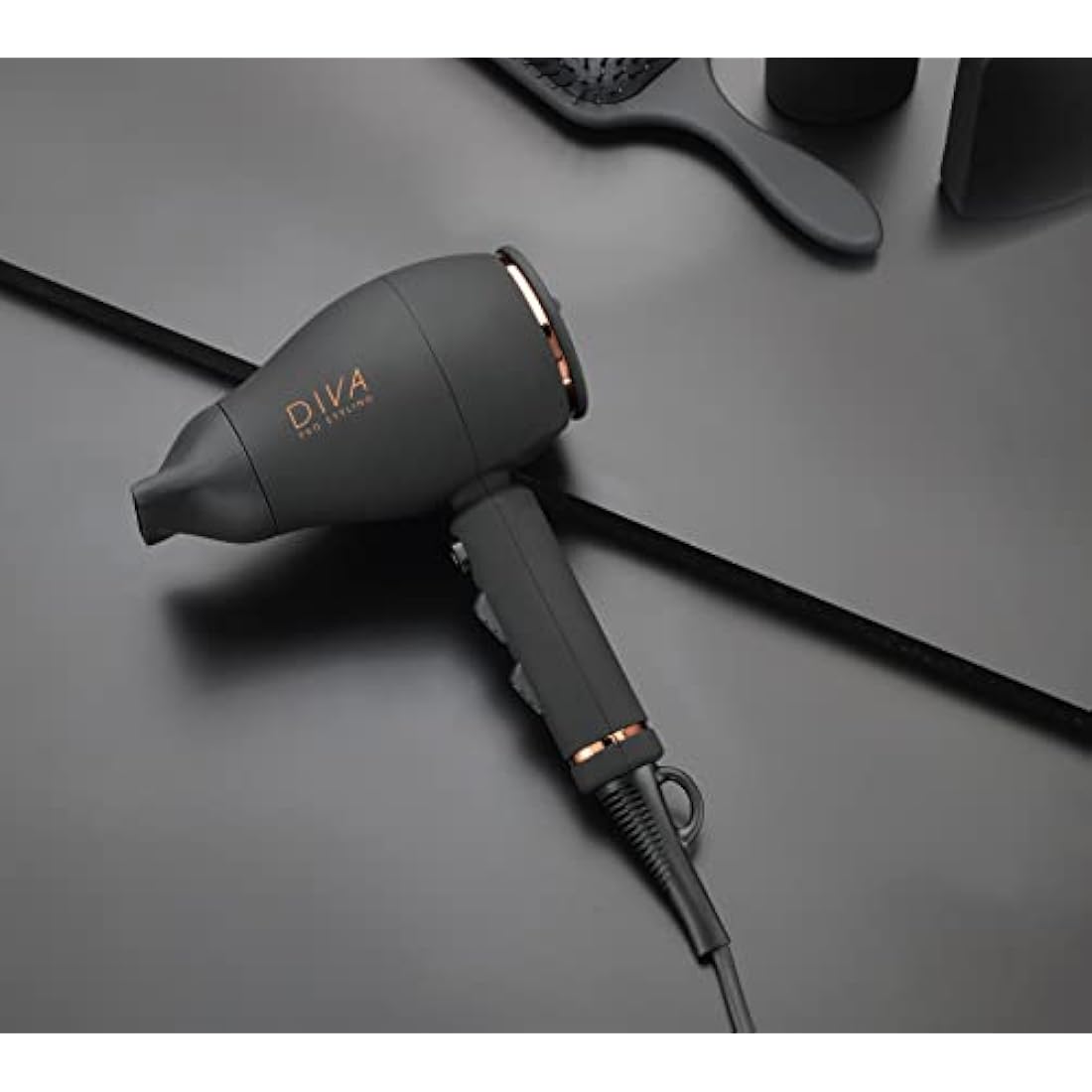 Diva Pro Styling Intenso 4000 Pro Compact & Lightweight Hairdryer Black