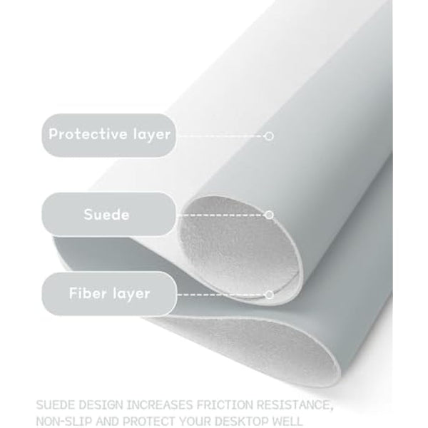 YSAGi Non-Slip Desk Pad, Waterproof PVC Leather Desk Table Protector, Ultra Thin Large Mouse Pad, Easy Clean Laptop Desk Writing Mat for Office Work/Home/Decor (80 x 40 cm, Silver Grey)