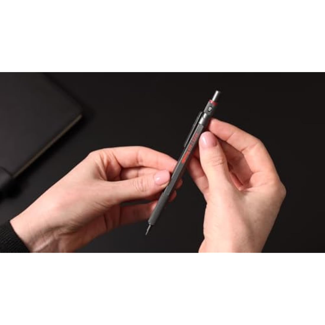 Rotring 600 Mechanical Pencil | HB Lead, 0.5 mm | All-Metal Body Propelling Pencil | Dark Stone | Non-Slip Knurled Grip & Hexagonal Barrel
