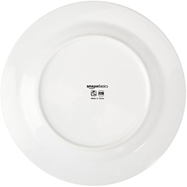 Amazon Basics Cafe Stripe Dinnerware Set with 16-Pieces - Black