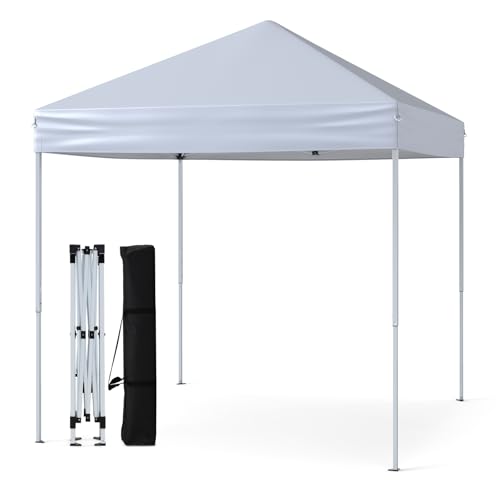 COSTWAY 2m x 2m Pop up Gazebo, 3-Position Height Adjustable Commercial Instant Canopy Tent with Carry Bag, Garden Patio Sun Shelter for Camping BBQ Party (Blue, 198 x 198 x 190-244 cm)