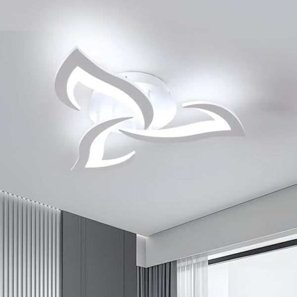 Dorlink LED Ceiling Light, 36W 3240LM Modern Design Ceiling Lighting, 3 Lights Living Room Ceiling Light Acrylic White Flower Fittings Ceilings for Bedroom, Kitchen, Dining Room 6500K Cool White