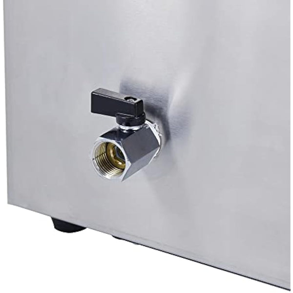 Electric Bain Marie 1500W Food Warmer Stainless Steel Steam Table Temperature Control for Catering and Restaurant, GN 1/3x2, 1/6x2 Pans with Lids