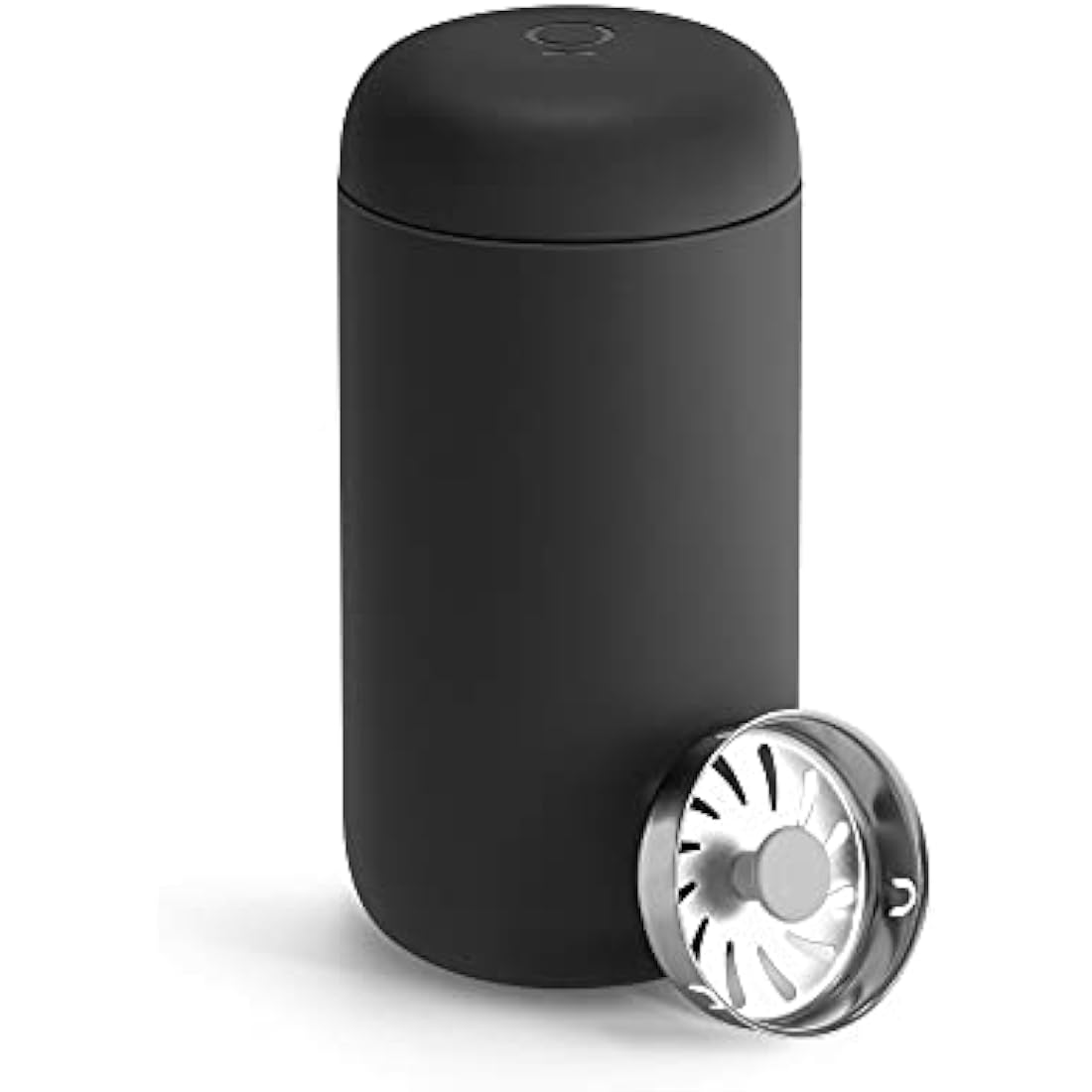 Fellow 12 oz Carter Move Travel Mug - Vacuum-Insulated Stainless Steel Travel Coffee Mug - Coffee Tumbler with Ceramic Interior and Splash Guard - Matte Black