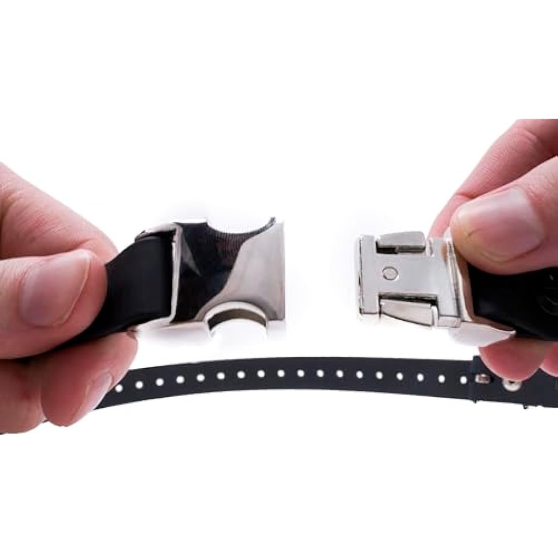 Educator Quick Snap Bungee Dog Collar, Biothane, Waterproof, Odorproof, Easy Connect and Disconnect Clasp and D Ring with Comfort Bungee Loop, Adjustable for Custom Fit, 1-Inch, Black