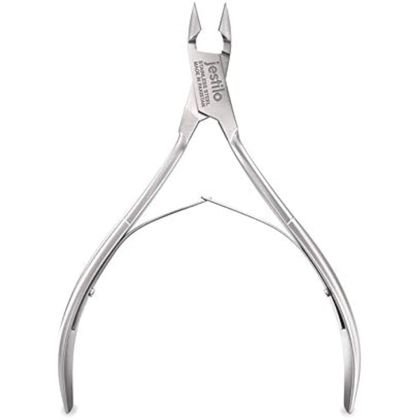 Jestilo Professional Cuticle Nippers Scissors Cutters, Removers Stainless Steel Best Nail Care Tool for Manicure and Pedicure (Silver)