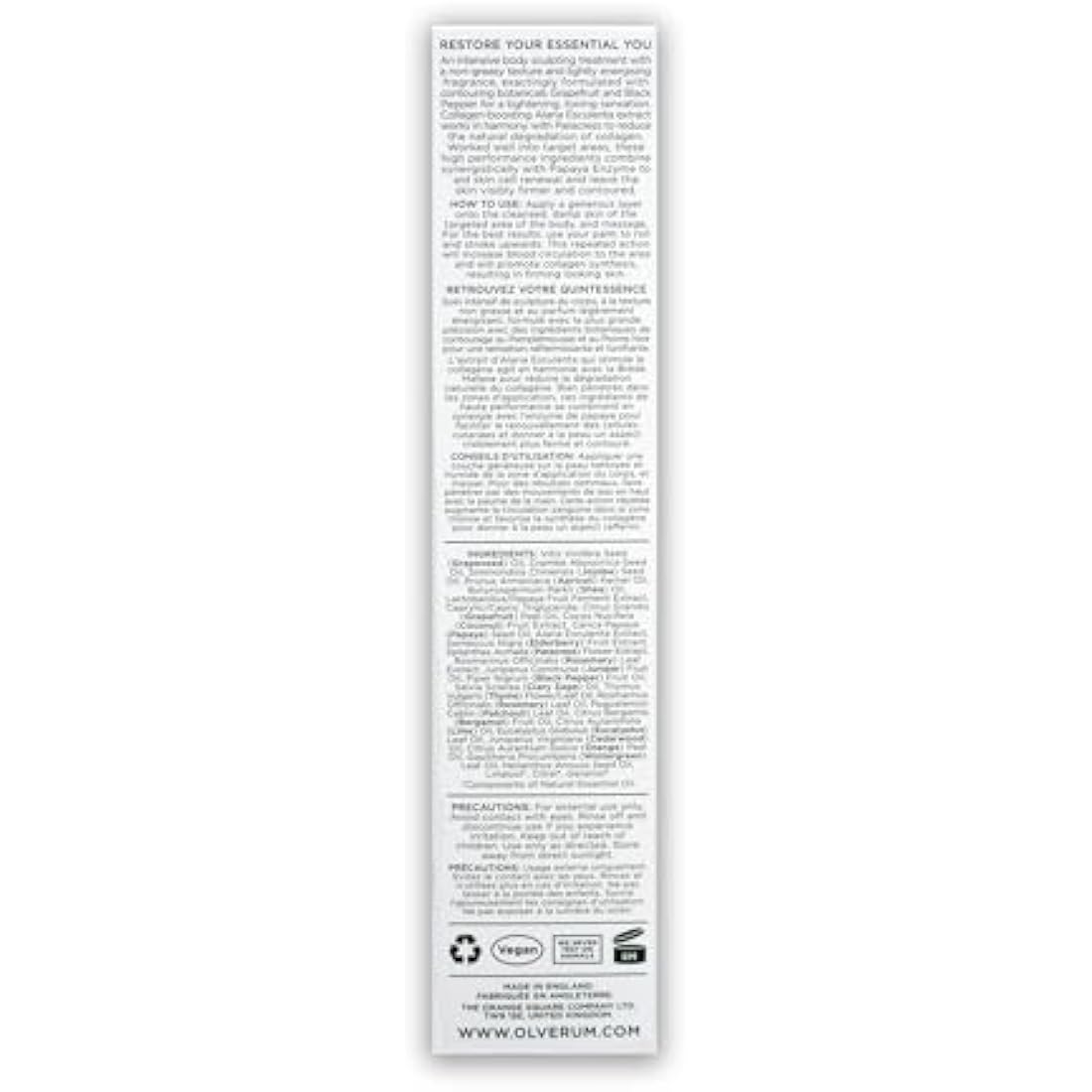 Olverum Firming Body Oil - Luxury Skin Tightening Oil 100ml Spray - Ethically Sourced Blend of Active Botanical and Essential Oils – Unisex Contouring Collagen Boost - Relax Restore Renew (100ML)