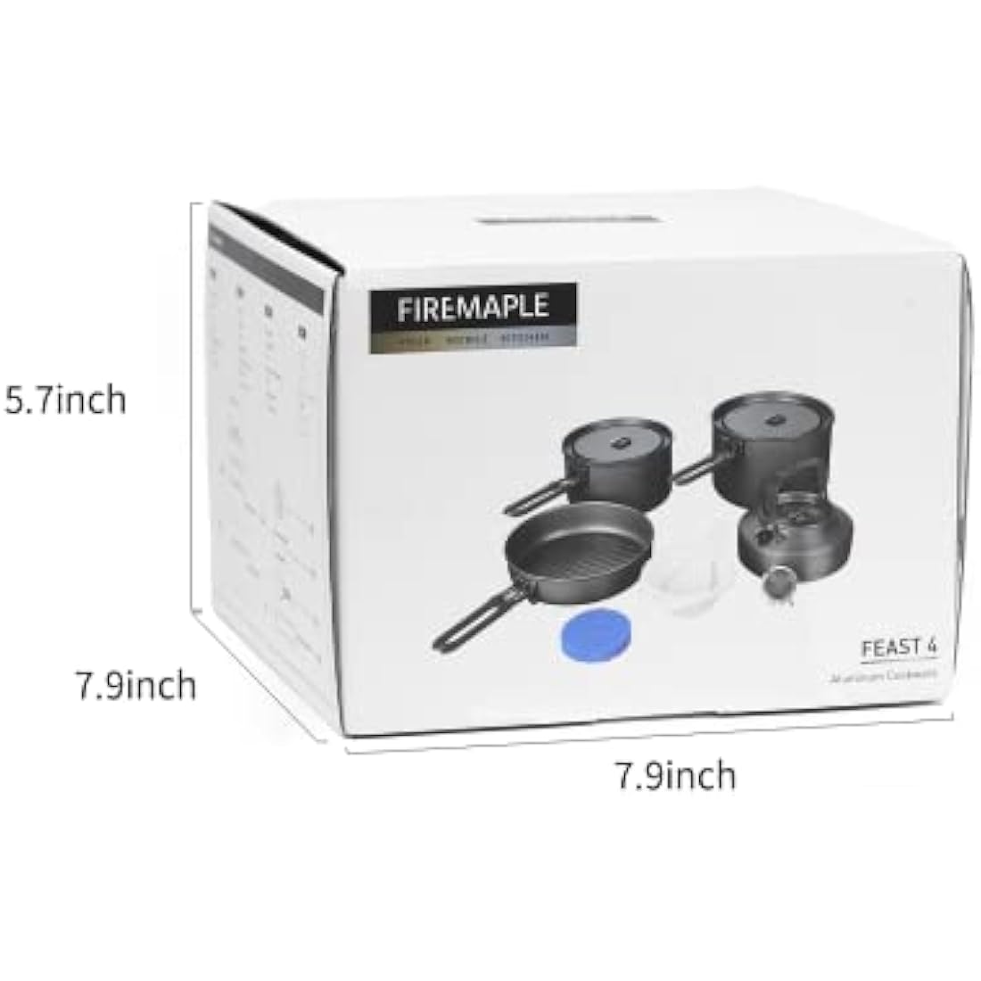 Fire-Maple Feast 4 Camping Cookware Set | Outdoor Cooking kit with Pot Kettle Pan Bowls and Spatula | Kitchen Utensils for 4 to 5 People Backpacking Trekking Hiking Fishing Picnic