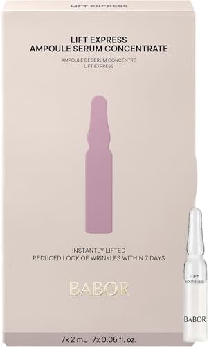 BABOR Lift Express Anti-Aging Serum Ampoules for the Face, for Immediate Anti-Wrinkle Effect, Vegan Formula, 7 x 2 ml Concentrated Ampoules