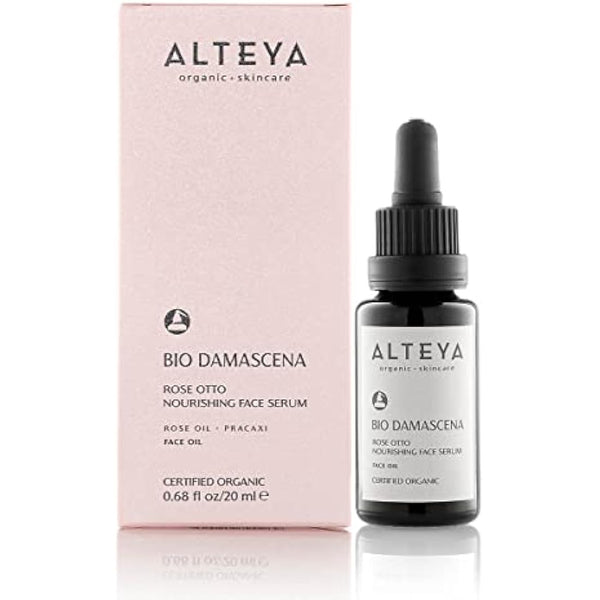 Alteya Organic Nourishing Face Serum 20 ml - USDA Certified Organic Pure Natural Bio Face Serum Based on Therapeutic Grade Bulgarian Rose Essential Oil (Rosa Damascena)