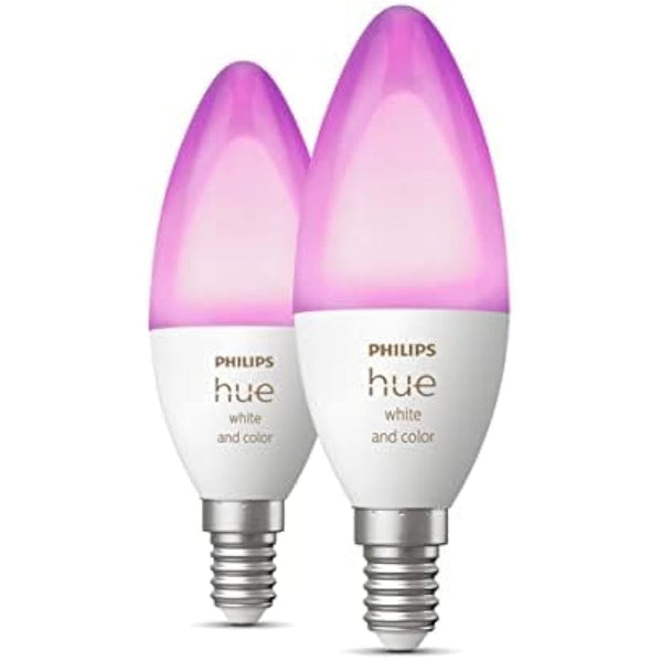 Philips Hue 5.3W B39 E14 Colour Smart LED 2-Pack Bulbs