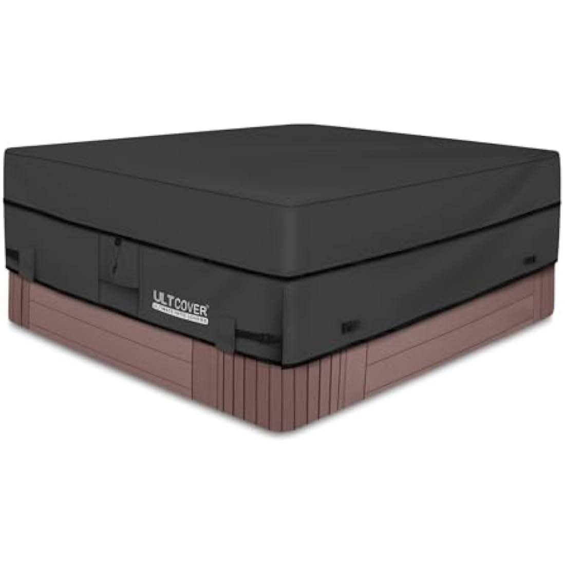 ULTCOVER Waterproof 600D Polyester Square Hot Tub Cover Outdoor SPA Covers 95 x 95 inch, Black