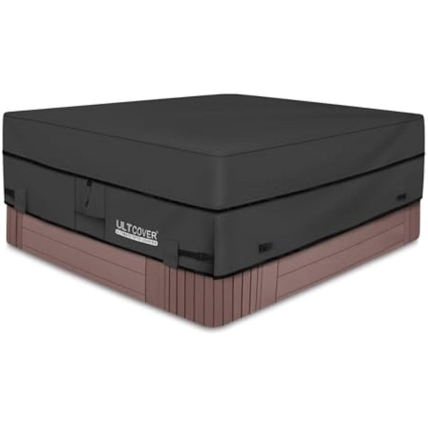 ULTCOVER Waterproof 600D Polyester Square Hot Tub Cover Outdoor SPA Covers 95 x 95 inch, Black
