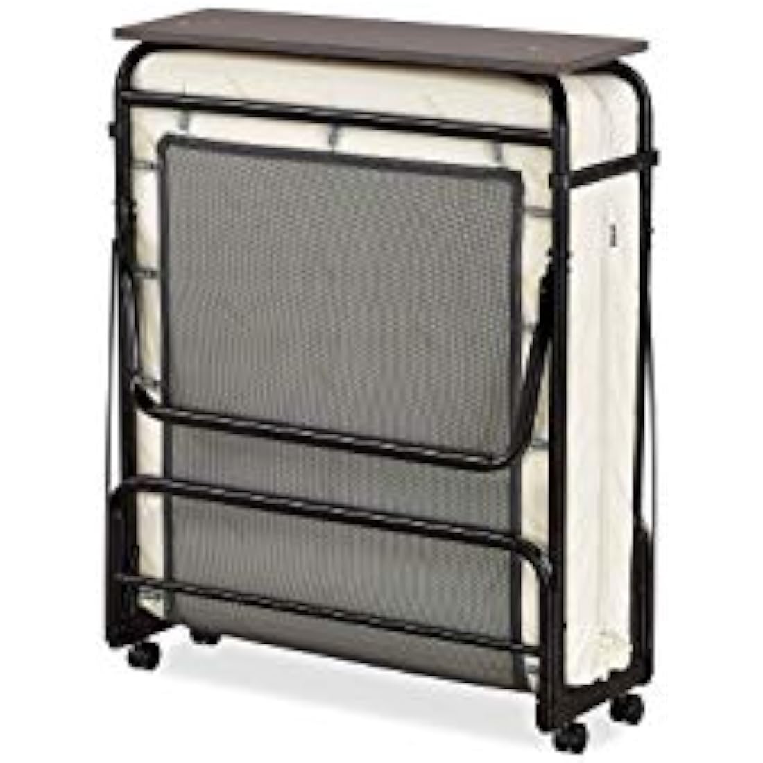 Jay-Be Visitor Contract Folding Bed with Performance e-Fibre Mattress and Automatic Folding Legs, Compact, Single, Black