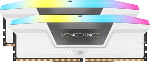 CORSAIR VENGEANCE RGB DDR5 32GB (2x16GB) DDR5 6000MHz CL30 AMD EXPO Intel XMP iCUE Compatible Computer Memory – Gray (CMH32GX5M2B6000Z30K)