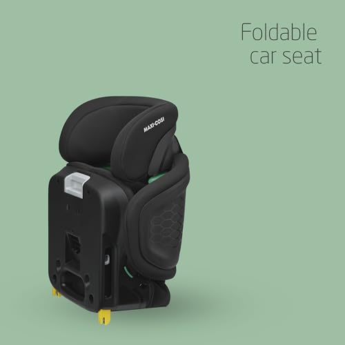 Maxi-Cosi Tanza i-Size, High Back Booster Seat, 3.5–12 years, 100–150cm, Compact Foldable Car Seat, 10 Headrest Positions, G-CELL Side Impact Protection, Padded & Elevated Kids Car Seat, Full Black