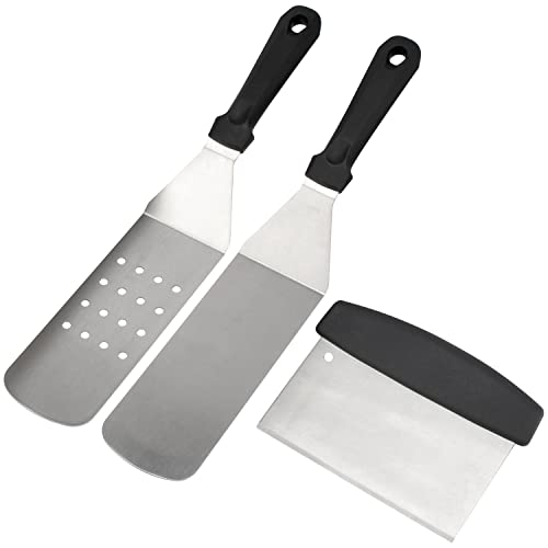 WELL GRILL 30x40CM Stainless Steel Plancha Plate with Scraper Set, Universal BBQ Grill Pan Accessories for Weber, Char-Broil, Burnhard, Uniflame,