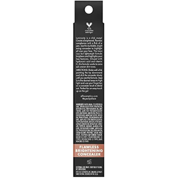 e.l.f. Flawless Brightening Concealer, Illuminating & Highlighting Face Makeup, Conceals Dark Under Eye Circles, Tan 45 N, 0.07 Fl Oz