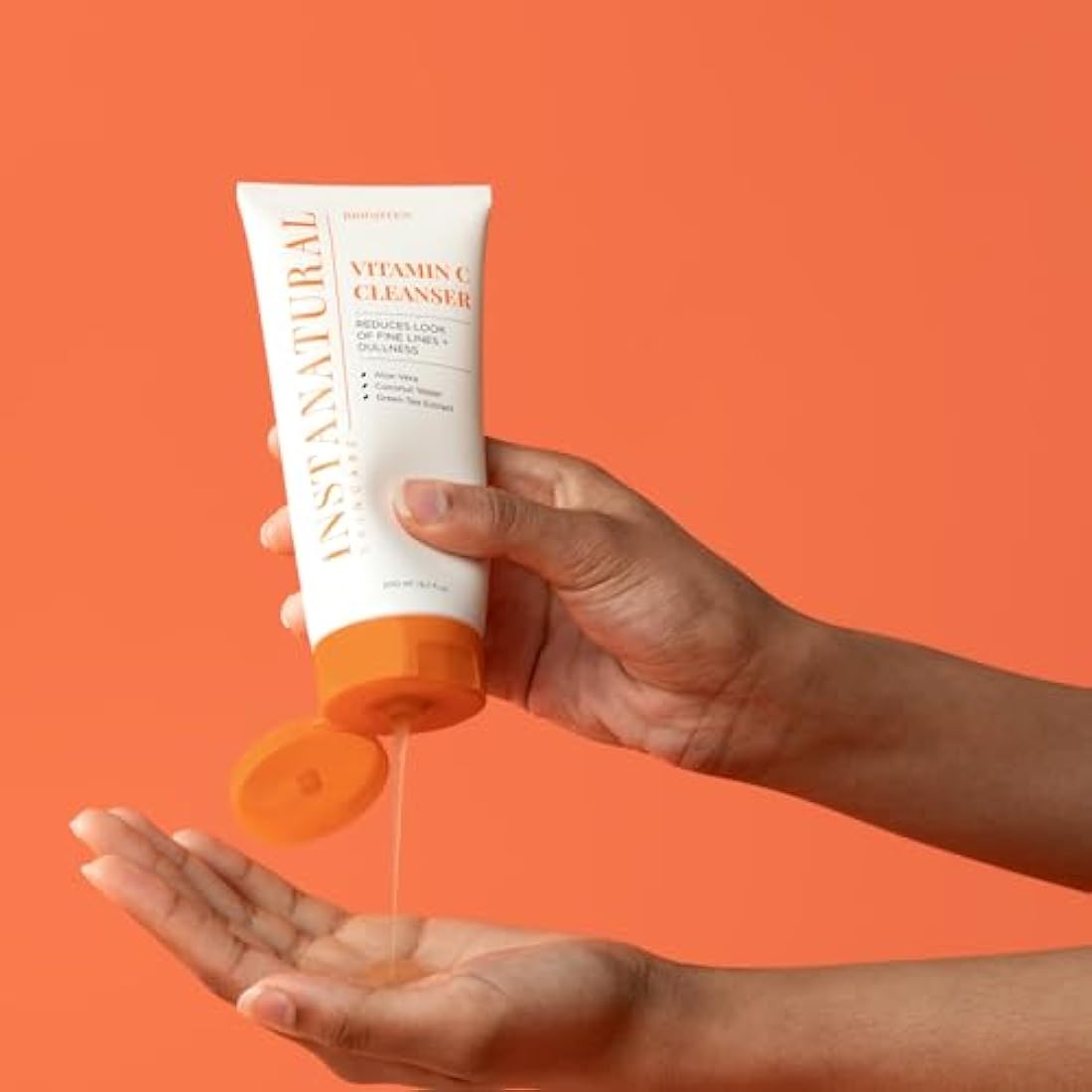 InstaNatural Vitamin C Facial Cleanser - Anti Aging, Breakout & Wrinkle Reducing Face Wash for Clear & Reduced Pores - With Organic & Natural Ingredients - For Oily, Dry & Sensitive Skin - 200 ml