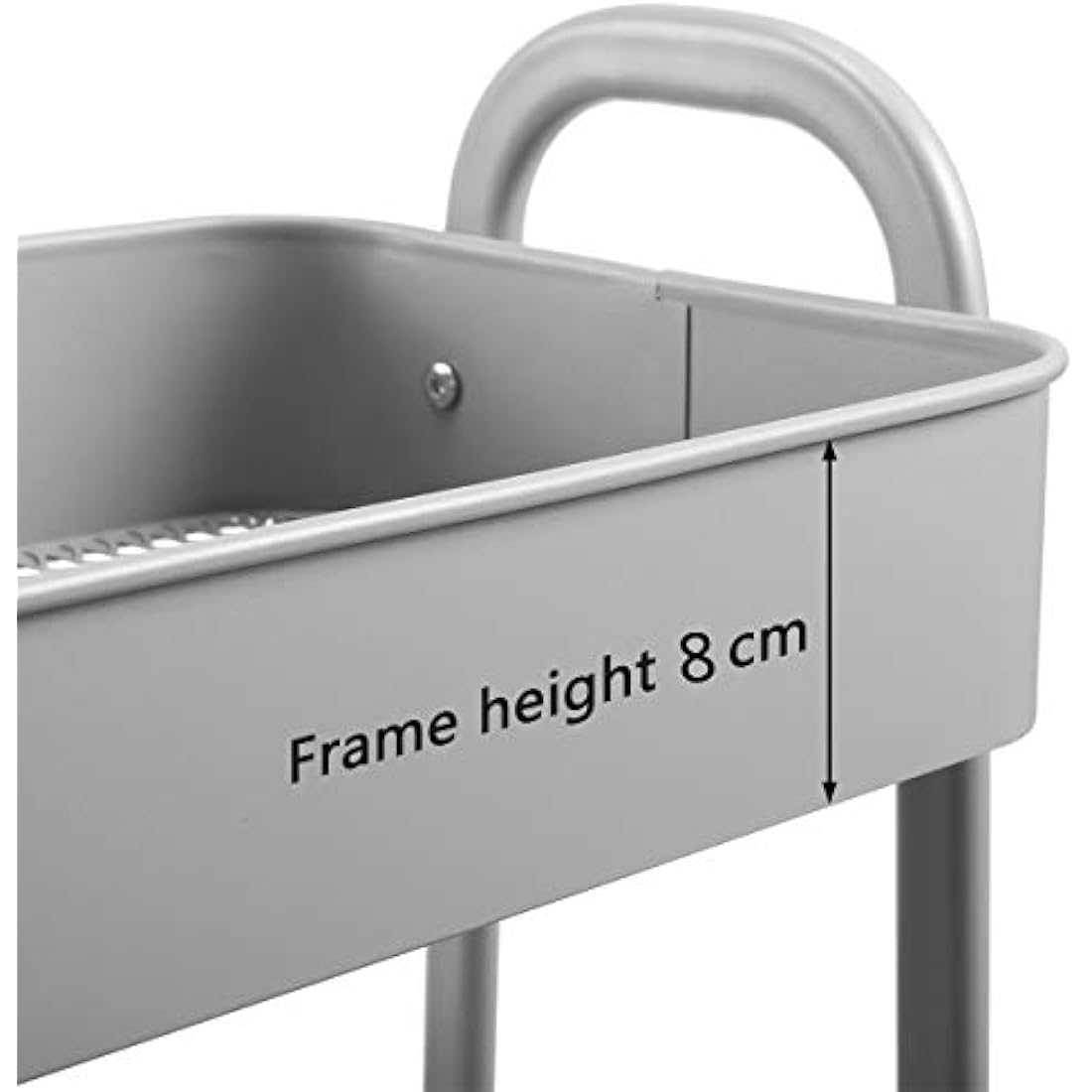 DOEWORKS Storage Trolley on Wheels 3-Tier Kitchen Trolley Rolling Beauty Trolleys Craft Trolleys Metal Storage Cart for Bedroom Bathroom Office, Grey